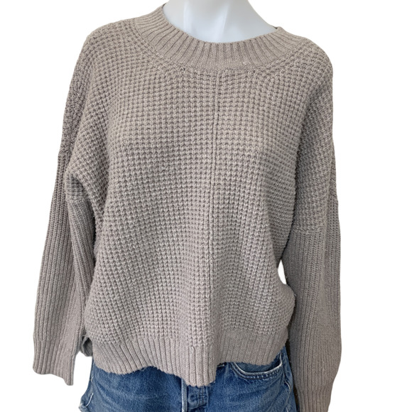 Sweet Romeo Seam Front Waffle Pullover Sweater - Picture 2 of 7